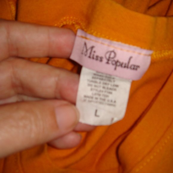 Miss Popular Mustard Tie Front Top L - Picture 2 of 2